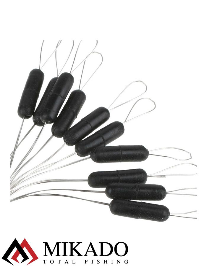 Стопоры резиновые Mikado чёрные TROUT CAMPIONE ATC-S01 M ( 10 шт.)