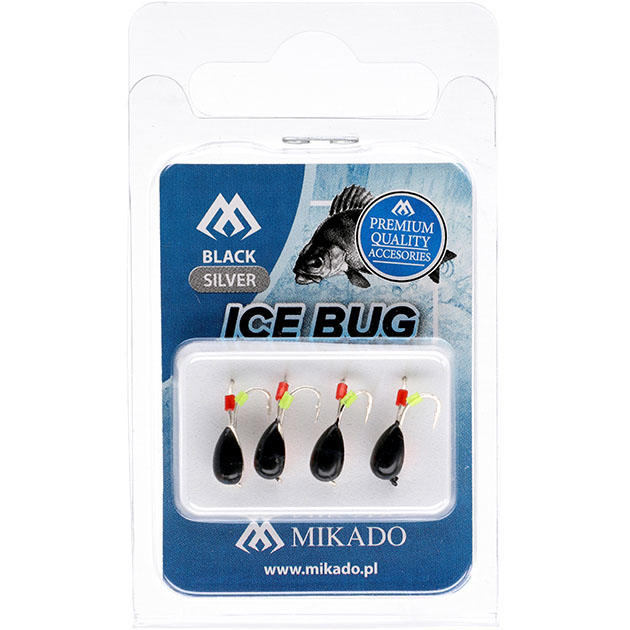 Мормышка Mikado Ice Bug вес 0,83 г., длина 9,5 мм. цвет черный/серебристый